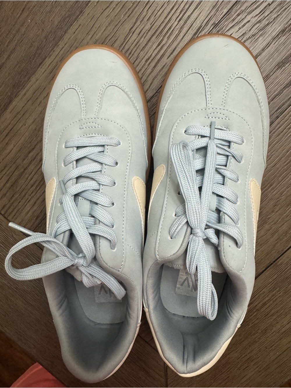 Women’s Dolce Virs Light Blue Retro Sneakers with Cream Swoosh - Picture 3 of 4